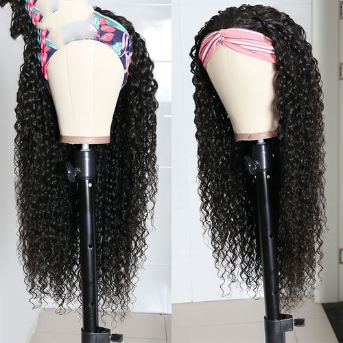 LuxeWave Full Mechanism Hair Band Wig Headgear Real Hair